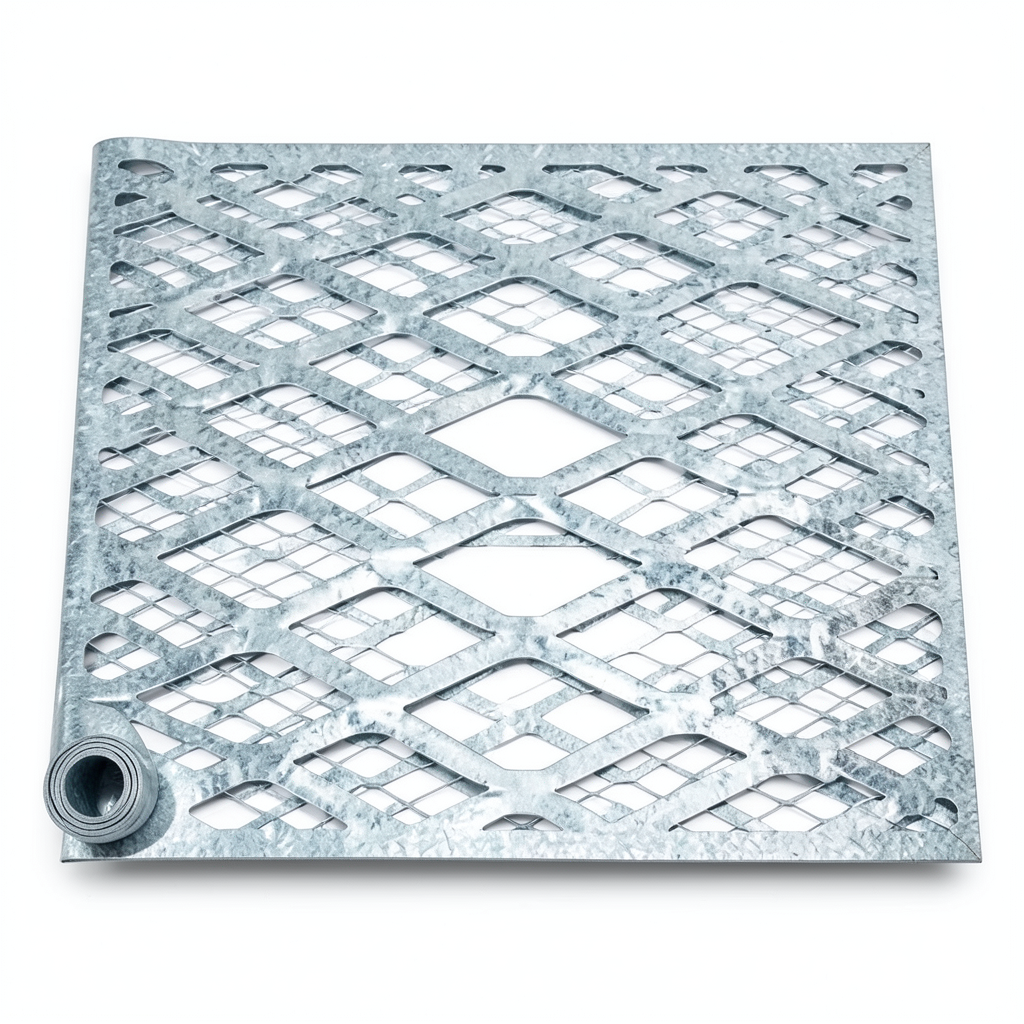 Galvanised Steel Expanded Metal Mesh Bahri 3.8 mm Thickness 2.44 m Width 5 m Length