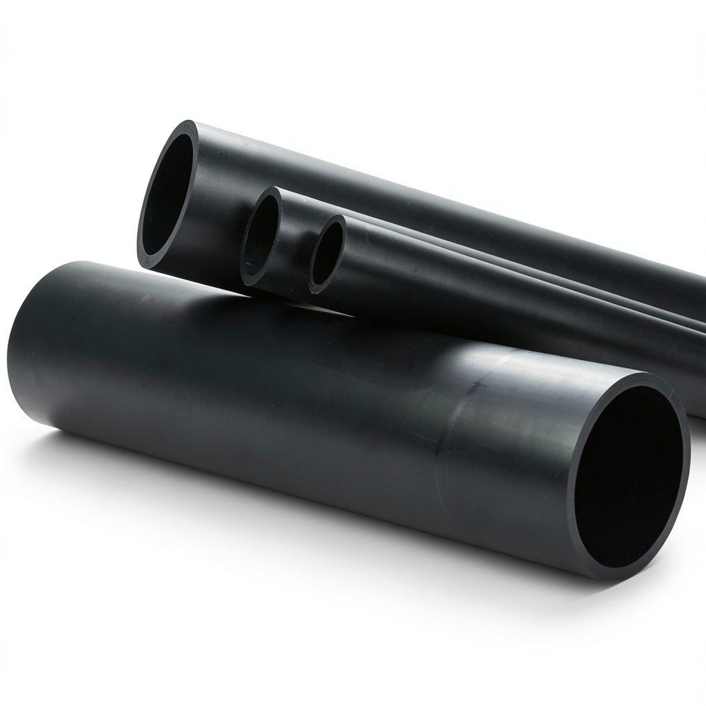 أنابيب بلاستيك HDPE ضغط 3.2 بار PE 80 قطر خارجي 800 مم سمك 19.6 مم أسود