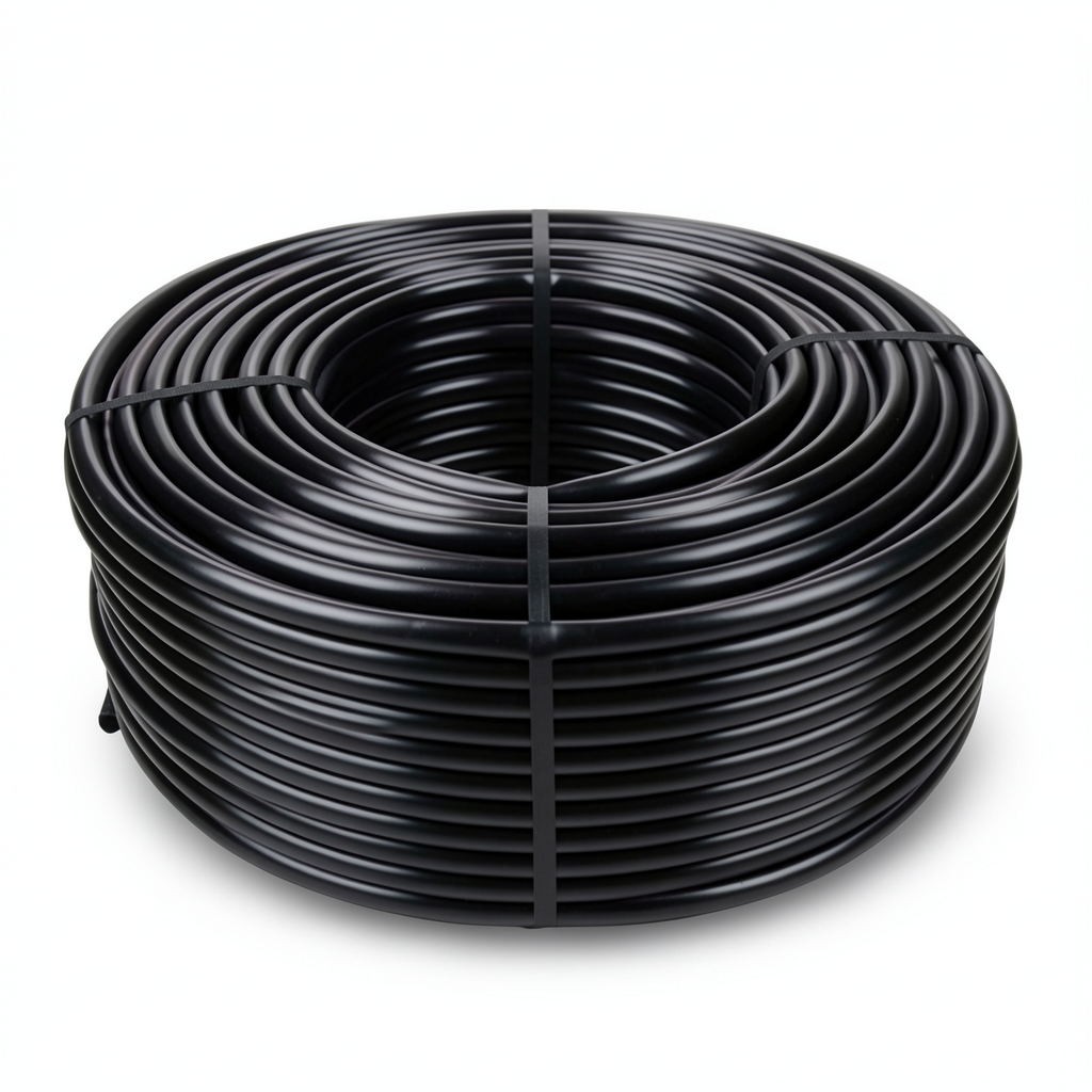 لفة أنابيب HDPE ضغط 12.5 بار PE 80 قطر 20 مم SDR 11 سمك 1.9 ملم أسود
