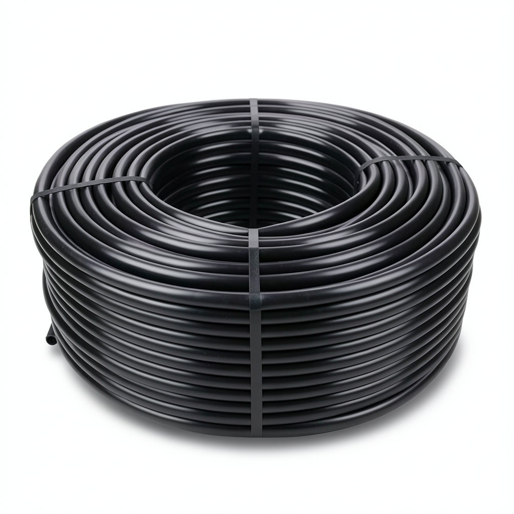 لفة أنابيب HDPE ضغط 12.5 بار PE 80 قطر 20 مم SDR 11 سمك 1.9 ملم أسود