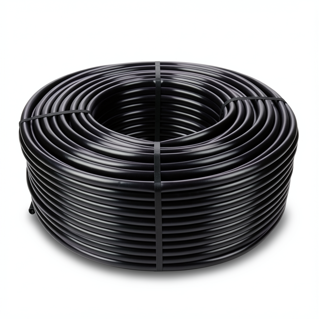لفة أنابيب HDPE ضغط 4 بار PE 80 قطر 75 مم SDR 33 لون أسود
