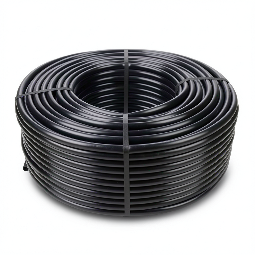 لفة أنابيب HDPE ضغط 12.5 بار PE 80 قطر 75 مم سماكة 8.4 مم أسود