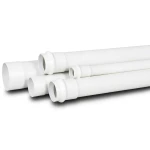 UPVC Plastic Pipe for Sewerage Systems PN 20 Bar Size 40 mm Thickness 3.7 mm White Color