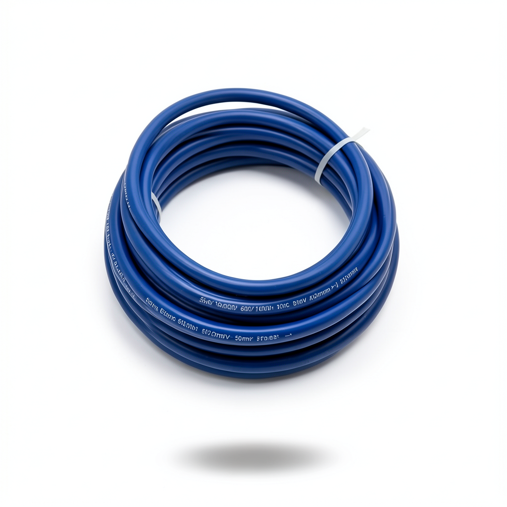 لفة سلك كهرباء مفرد 50mm² جهد 600/1000 فولت نحاس شعر مغطى بالقصدير عزل PVC أزرق | شركة الفنار
