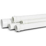 UPVC Plastic Pipe for Sewerage Systems PN 20 Bar Size 40 mm Thickness 3.7 mm White Color