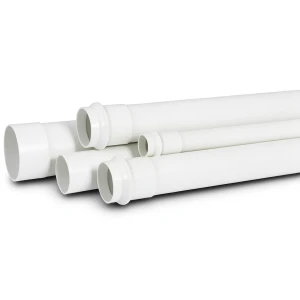 أنابيب بلاستيك UPVC لأنظمة الصرف الصحي ضغط 20 بار مقاس 40 مم سماكة 3.7 مم لون أبيض