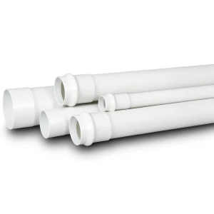 UPVC Plastic Pipe for Sewerage Systems PN 20 Bar Size 90 mm Thickness 8.2 mm White Color