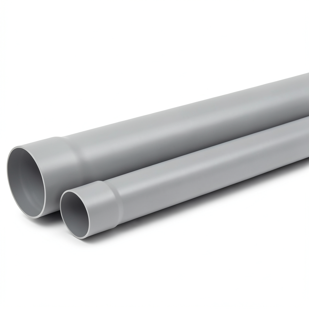 UPVC Plastic Pipe for Sewerage Systems 25 mm Size 2.3 mm Thickness Grey Color, 20 Bar Pressure