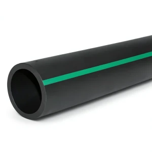 أنابيب HDPE ضغط 12.5 بار PE 80، قطر خارجي 560 مم SDR 11، أسود مع خطوط خضراء