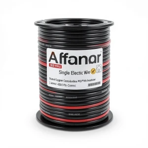 Alfanar 300 mm2 Single Electric Wire 450/750 Volts, Stranded Copper Conductor PVC Insulation 2.4mm Thickness | Al Fanar