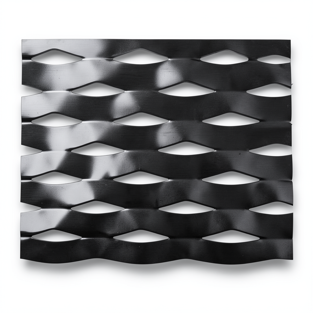 Hot Rolled Expanded Metal Mesh Drie Design 2 mm Thickness 1.22x1 m, Black
