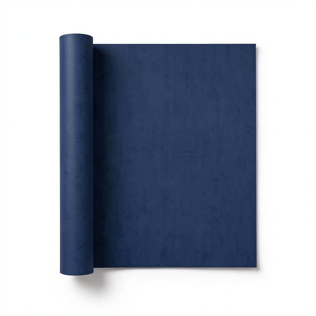 Plain Italian Wallpaper 10m x 0.53m Navy Blue, Model 41254