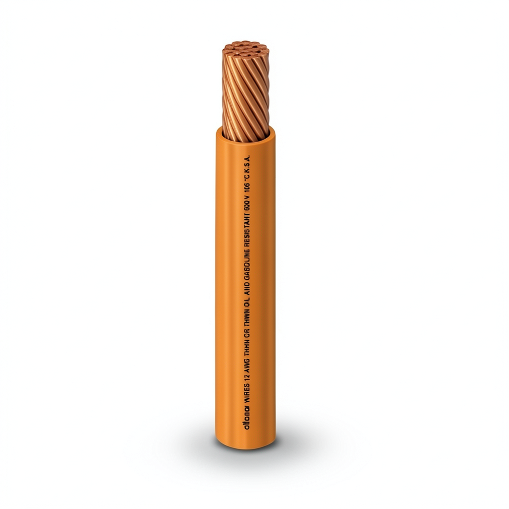 THHN/THWN Copper Cable 0.82 mm² Diameter 2.2 mm 600 V 500 Ft Orange PVC Insulation | Al Fanar