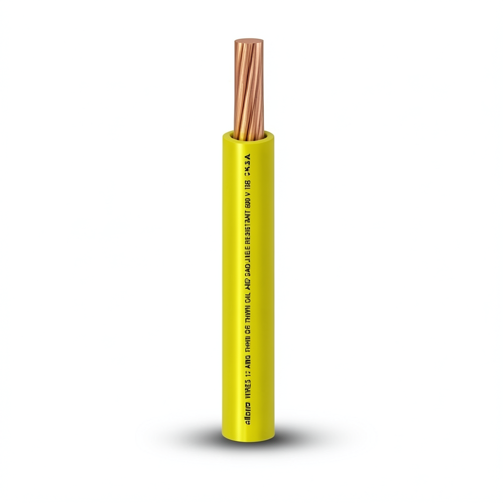 THHN/THWN Copper Cable 3.31 mm² Diameter 3.4 mm 600 V 250 Ft Yellow PVC Insulation | Al Fanar