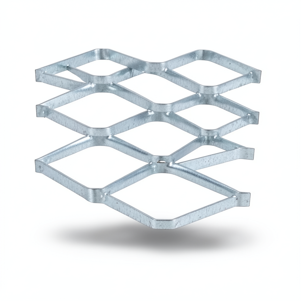 Galvanised Steel Expanded Metal Mesh Bahri Thickness 3.8 mm Width 2.44 m Length 6 m