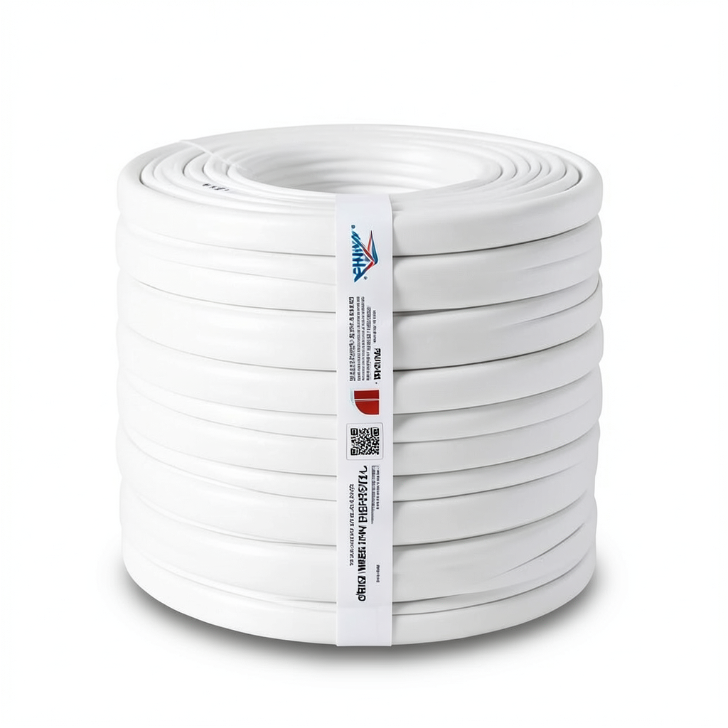 كابل نحاس THHN/THWN معزول بمادة PVC 105°C مقاس 8.37 مم² قطر 5.5 مم 600 فولت طول 300 قدم أبيض | شركة الفنار