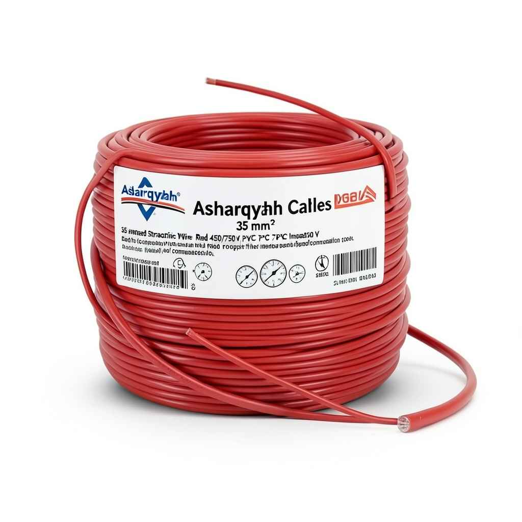 سلك كهرباء مجدول 35 مم² 450/750 فولت، معزول PVC 70°C، أحمر | شركة كابلات الشرقية للصناعة كابلات الشرقية