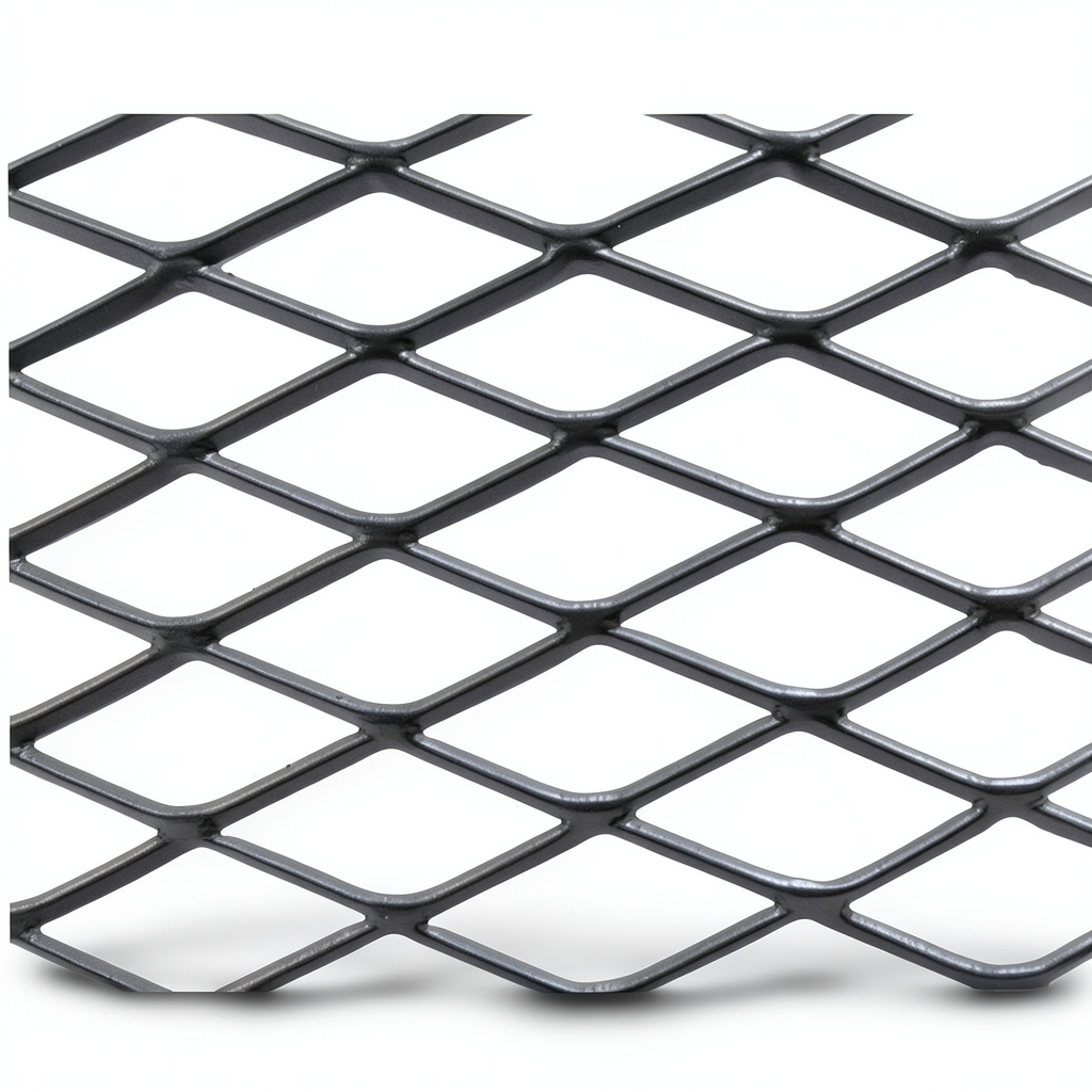 Hot Rolled Black Steel Expanded Metal Mesh Khaleeji 1.2 mm Thickness 1.22 m Width 1 m Length