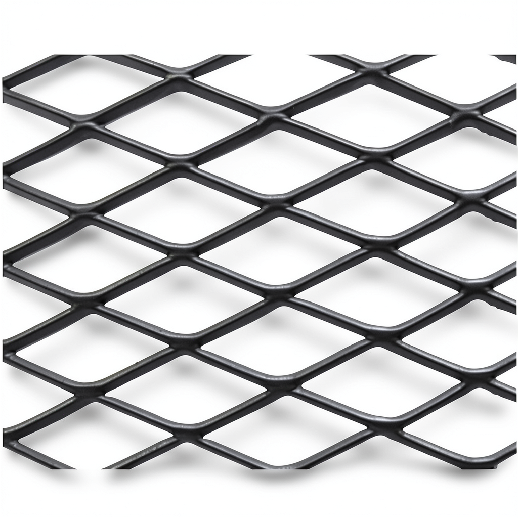 Hot Rolled Black Steel Expanded Metal Mesh Khaleeji 1.2 mm Thickness 1.22x5 m