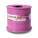 كابل نحاس THHN/THWN معزول PVC 105°C مقاس 8.37 مم² قطر 5.5 مم 600 فولت طول 250 قدم لون زهري | شركة الفنار