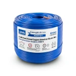 سلك امريكي 12 AWG نحاس مجدول عزل PVC 105°C أزرق، 600 فولت، 2500 قدم | شركة كابلات الشرقية للصناعة
