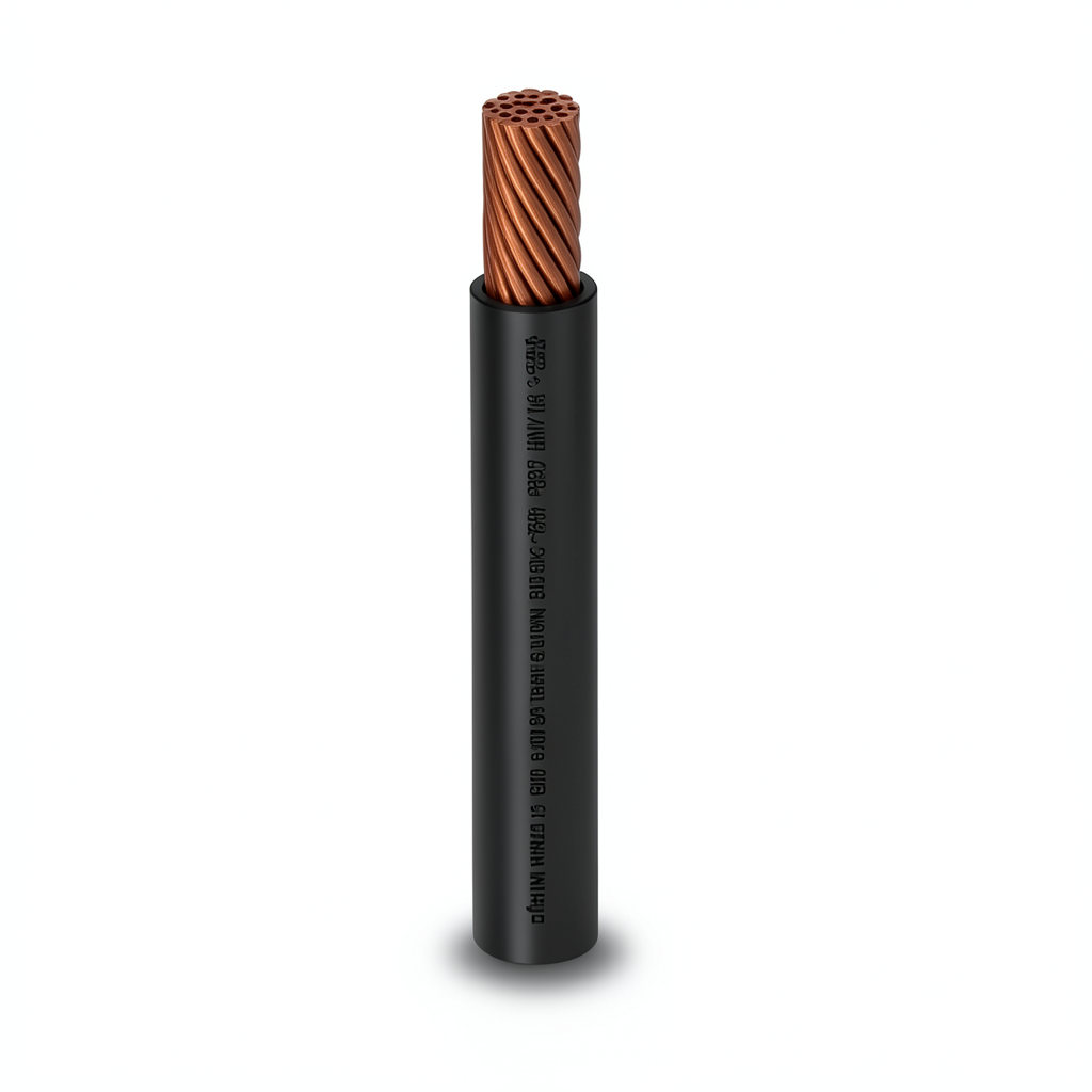 كابل نحاس THHN/THWN معزول PVC 105°C مقاس 8.37 مم² 600 فولت طول 500 قدم أسود | شركة الفنار