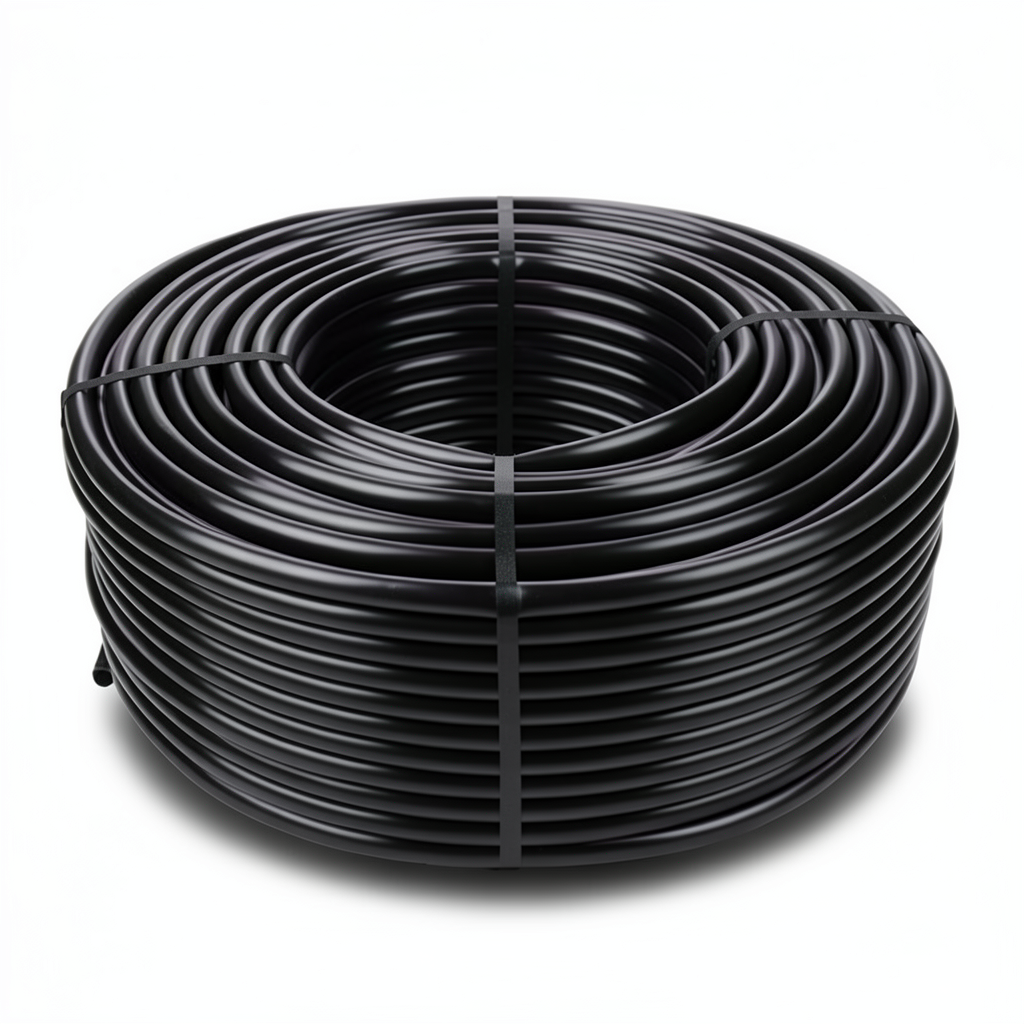 لفة أنابيب HDPE ضغط 12.5 بار PE 80، قطر خارجي 40 مم، سماكة 4.5 مم، لون أسود