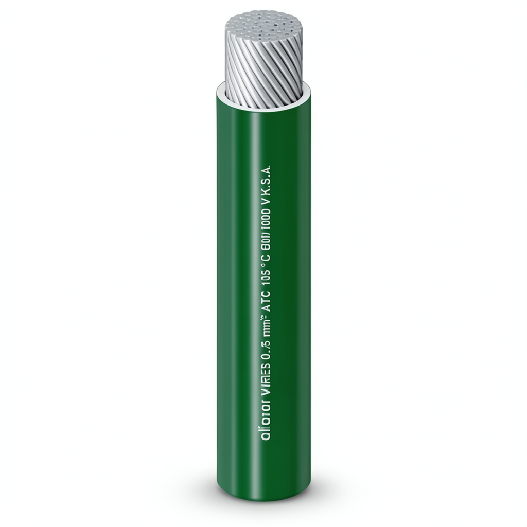 سلك مفرد نحاس مرن مغطى بالقصدير 2.5mm² 600/1000V لون أخضر | شركة الفنار