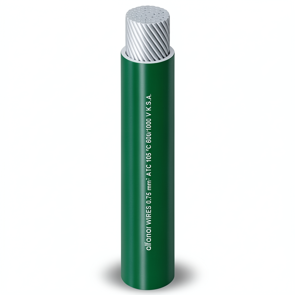Flexible Tinned Copper Single Wire 4mm, 600/1000V, Green | Al Fanar