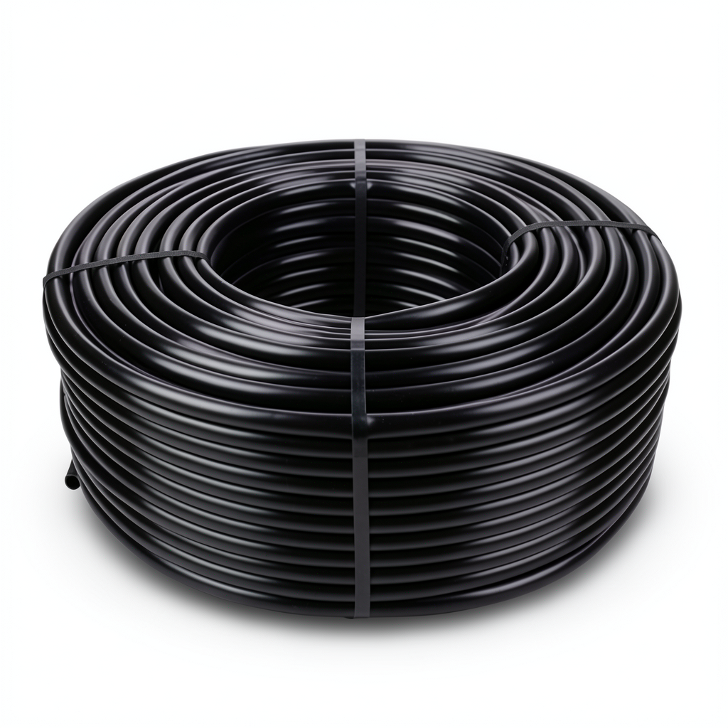 لفة أنابيب HDPE ضغط 12.5 بار PE 80 قطر 32 مم SDR 11 سماكة 2.9 مم أسود