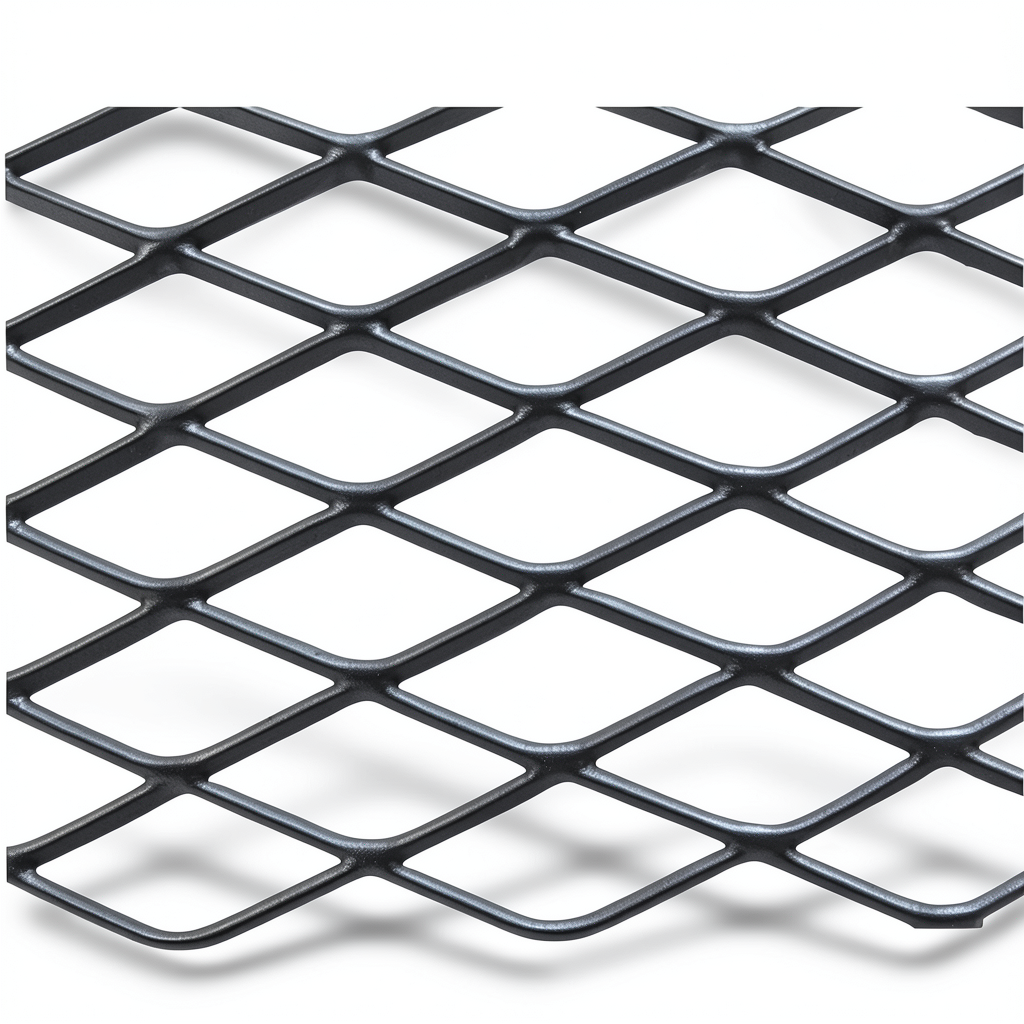Hot Rolled Black Steel Expanded Metal Mesh Khaleeji 1.2 mm Thickness 1.22x5 m