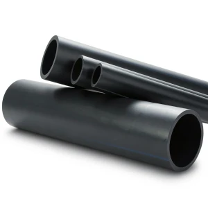 HDPE Plastic Pipe 4 Bar Pressure PE 80, 160 mm Diameter SDR 33, Black