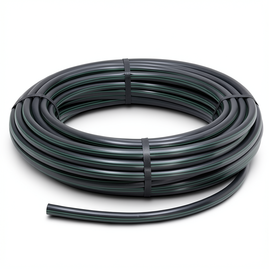 HDPE Plastic Coil Pipe PN 4 Bar PE 63, 125 mm Diameter, SDR 26, Black