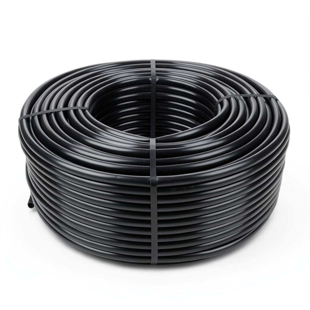 لفة أنابيب بلاستيك HDPE ضغط اسمي 12.5 بار PE 80، قطر خارجي 75 مم SDR 11 أسود