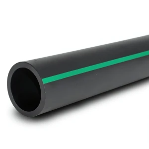 أنابيب HDPE ضغط 16 بار PE 80، قطر خارجي 400 مم SDR 9 أسود مع خطوط خضراء