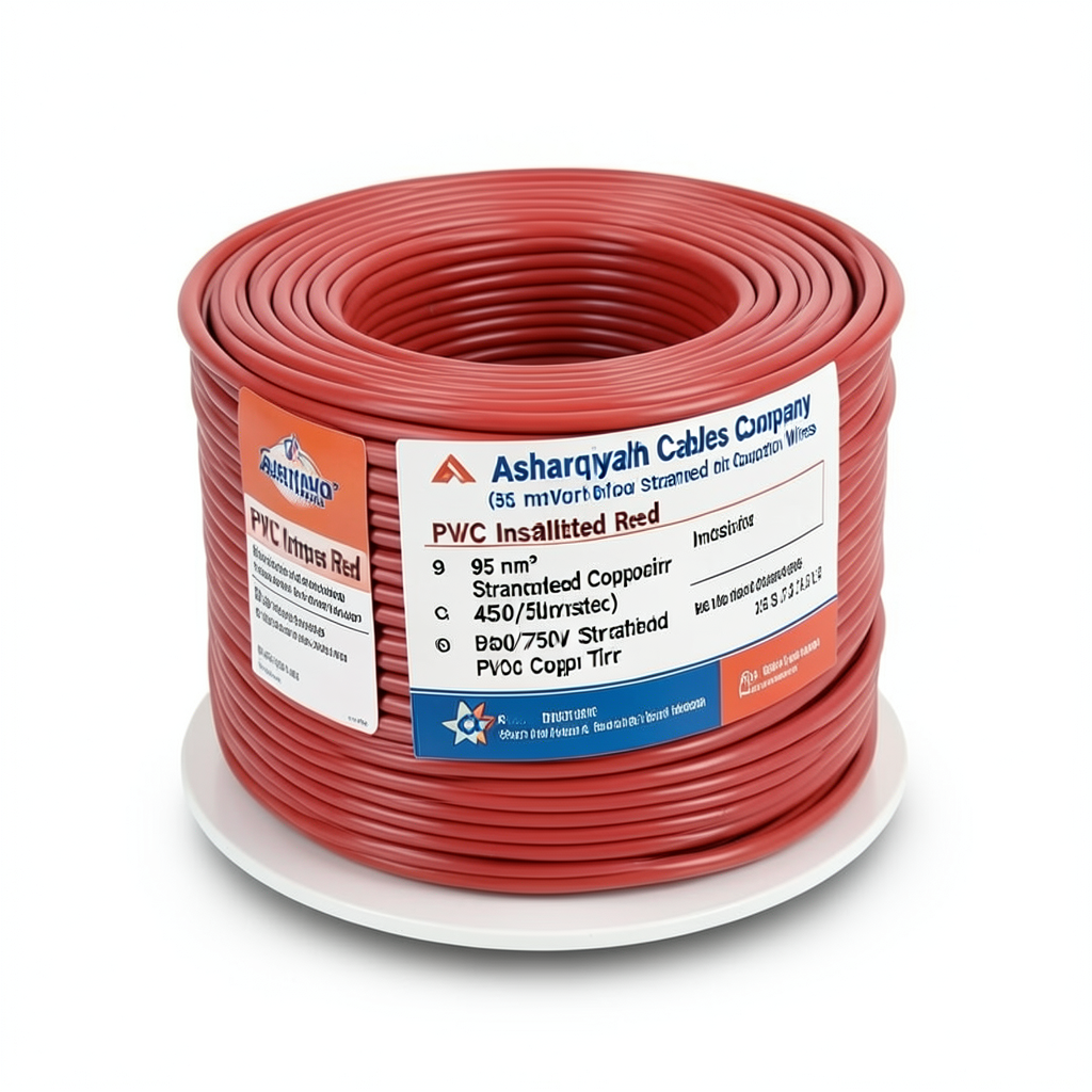 95 mm² Stranded Copper Wire 450/750V PVC Insulated Red | Asharqiyah Cables Company for Industry