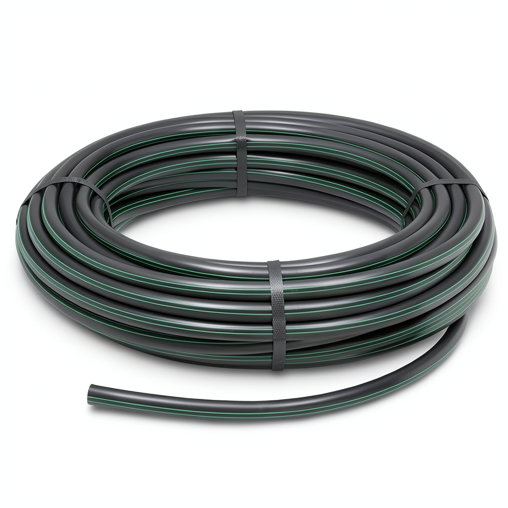 لفة أنابيب HDPE ضغط 4 بار PE 63 قطر خارجي 40 مم SDR 26 لون أسود