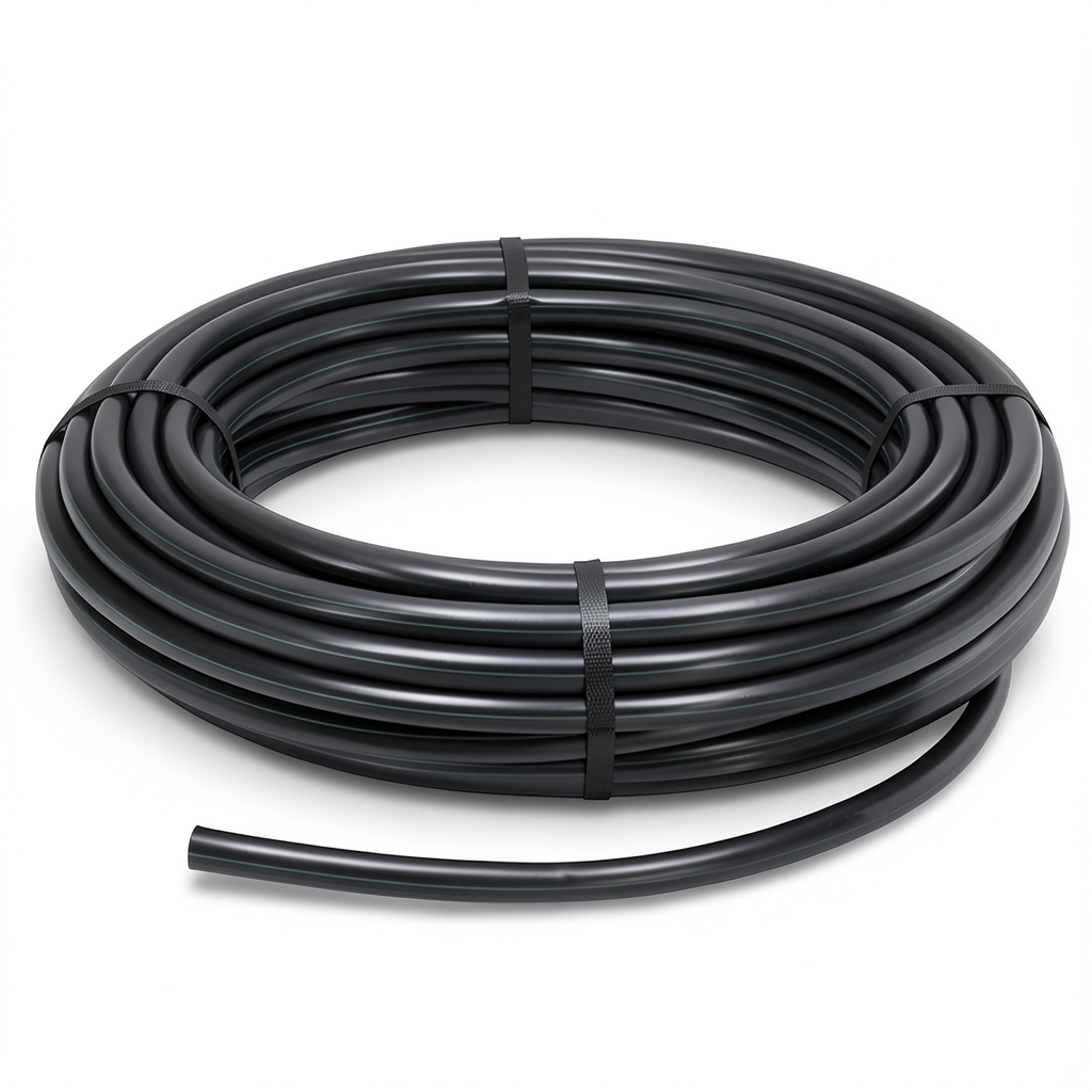 HDPE Plastic Coil Pipe PN 6 Bar PE 63 50 mm SDR 17.6 Black