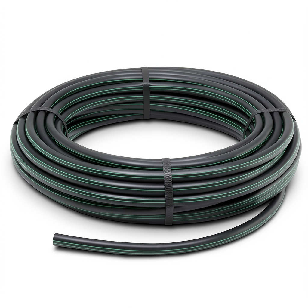 لفة أنابيب HDPE ضغط 4 بار PE 63 قطر خارجي 90 مم SDR 26 لون أسود