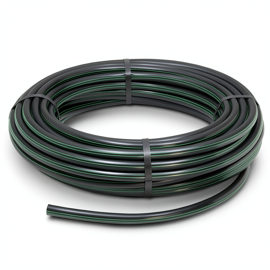 لفة أنابيب HDPE ضغط 4 بار PE 63 قطر خارجي 160 مم SDR 26 لون أسود