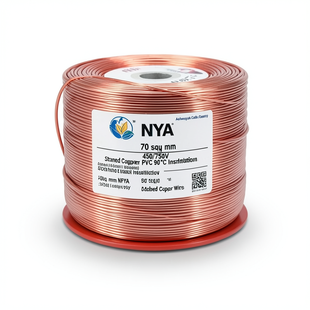 70sq mm NYA Wire 450/750V, Stranded Copper PVC 90°C Insulation, Red | Asharqiyah Cables Company for Industry
