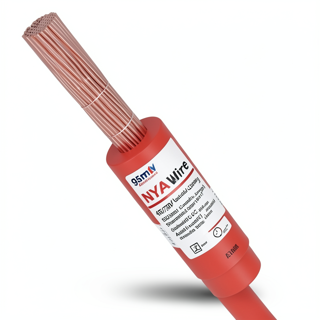 سلك 95mm NYA 450/750 فولت، نحاس مجدول عزل PVC 90°C، احمر | شركة كابلات الشرقية للصناعة