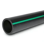 HDPE Plastic Pipe PN 16 Bar PE 80 OD 500 mm SDR 9 Black with Green Stripes