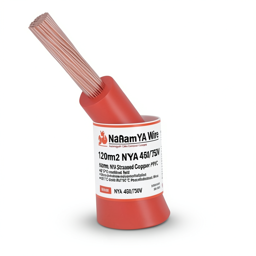 120mm2 NYA Wire 450/750V Stranded Copper PVC 90°C Insulated, Red | Asharqiyah Cables Company for Industry