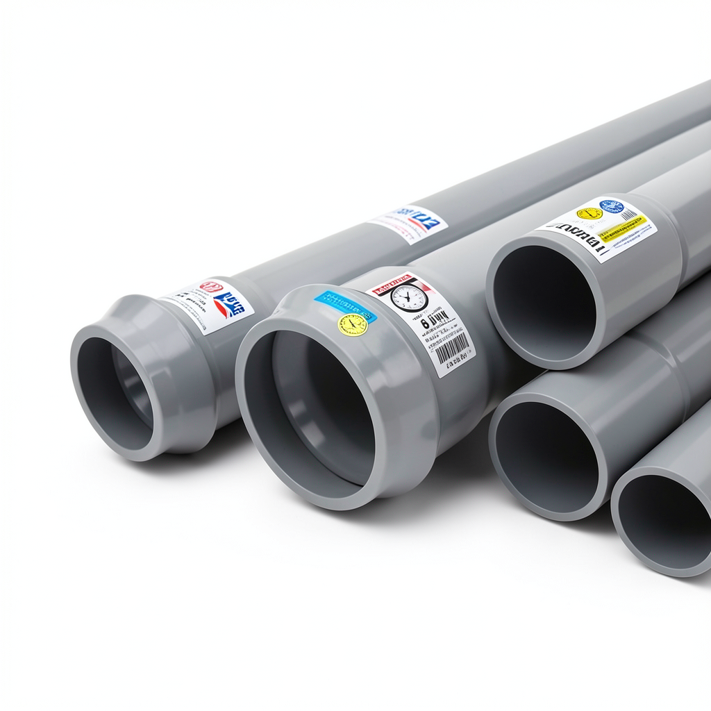 UPVC Pipes Nominal Pressure 8 Bar Outside Diameter 200 mm Thickness 6.2 mm Gray | Al Watania Plastics