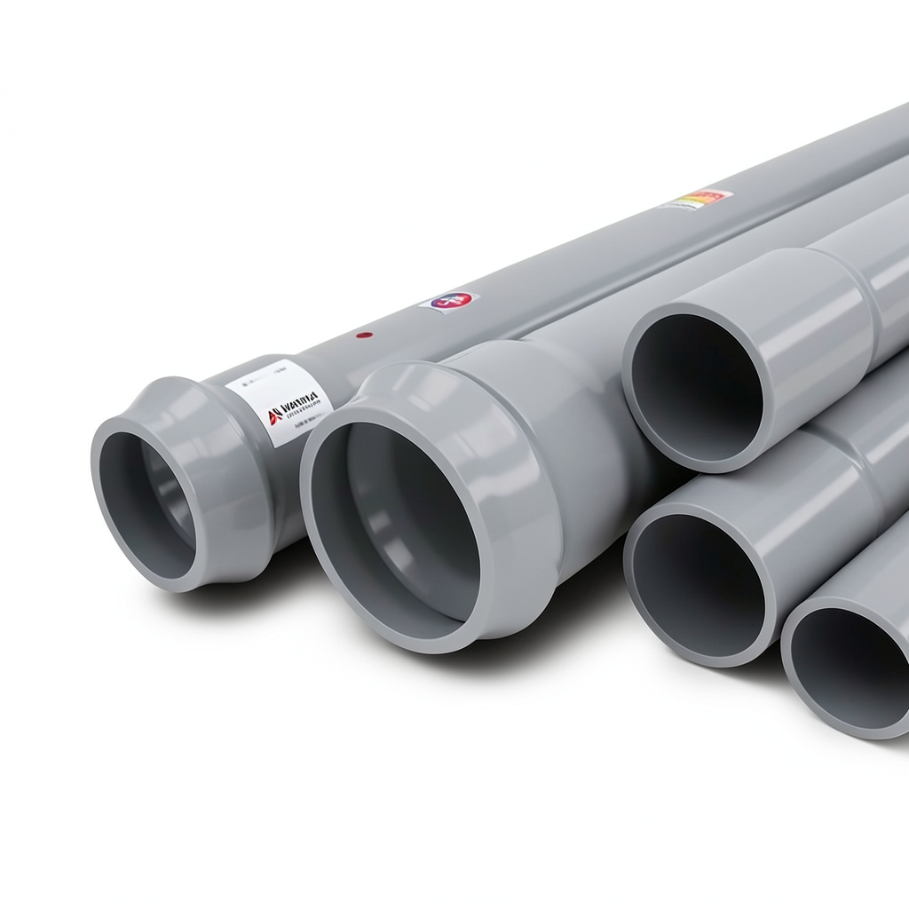 UPVC Pipes Nominal Pressure 8 Bar Outside Diameter 225 mm Thickness 6.9 mm Gray | Al Watania Plastics