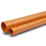 UPVC Plastic Pipe PN 12 Bar Size 4 inch Thickness 7.4 mm Orange Brown