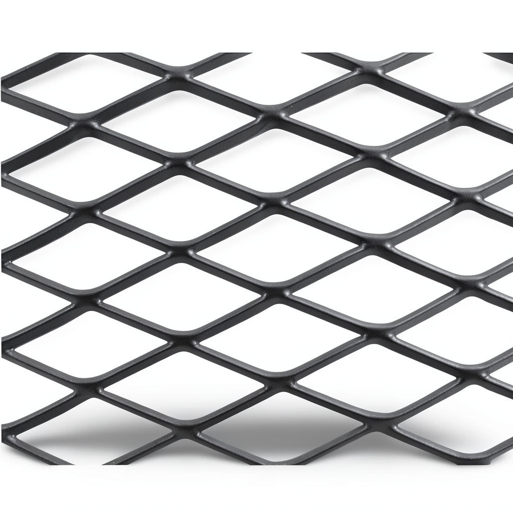 Hot Rolled Black Steel Expanded Metal Mesh Khaleeji 1.4 mm Thick 1.22m Width 1m Length