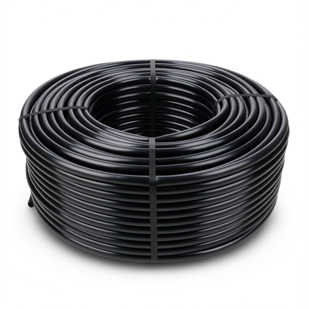 High Density Polyethylene Coil Pipe Pressure 12.5 Bar PE 80 Size OD 125 mm Thickness 14 mm Black
