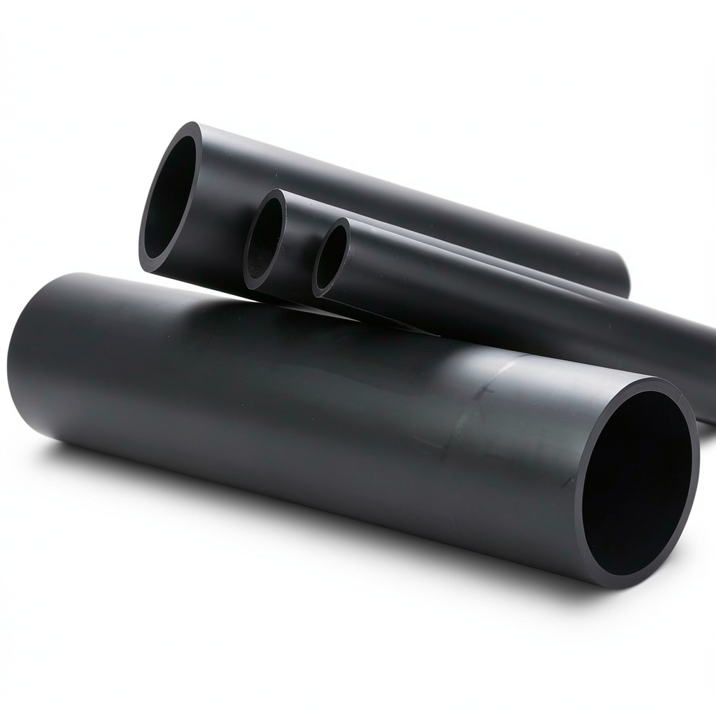 انابيب HDPE ضغط 4 بار PE 80، قطر خارجي 140 مم، سمك 4.3 مم، لون اسود